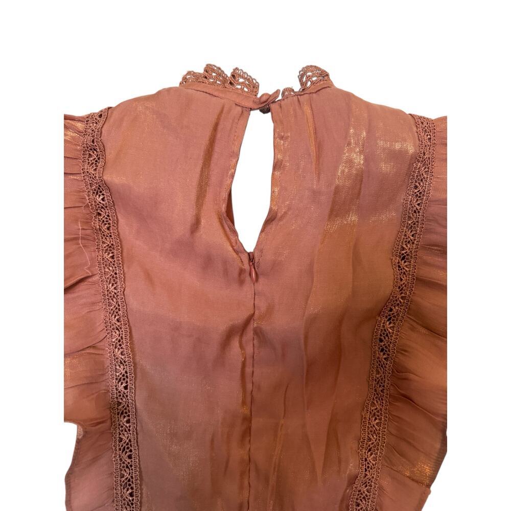 NWOT INA (i:na) Dark Peach Long Dress in Shiny Material Midi   M​ - Picture 8 of 12